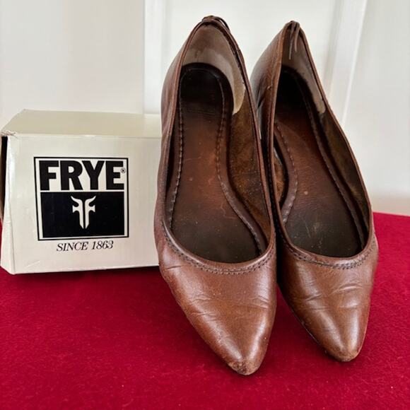 FRYE Women’s Regina Ballet Flats in Cognac Leather - 7 - Picture 1 of 10